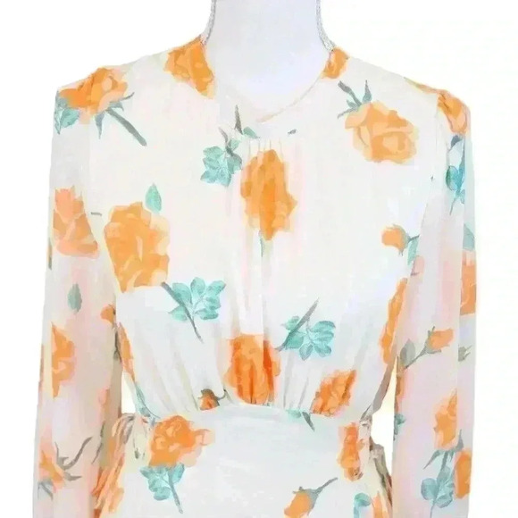 Free People Floral Chiffon Fit & Flare Mini Dress – Size Small - Picture 2 of 9